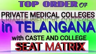Top order of private medical colleges in Telangana