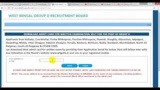 WB GROUP D ADMID CARD 2017