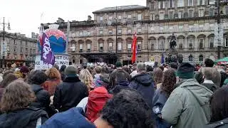 Gretsa address cop26 demonstrators at George's Square,  Glasgow