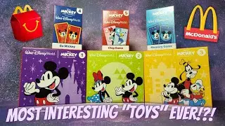 4K FULL SET OF DISNEY MICKEY AND FRIEND'S MCDONALDS PAPER HAPPY MEAL , POSTERS, AND CARD GAME!