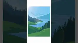 Serene River Valley -Peaceful Nature Landscape Digital Art #art #digitalart #ibispaintx #nightskyart