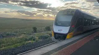 Vline Vlocity VL28 departing from Caroline Springs station on the Ballarat service from Melbourne