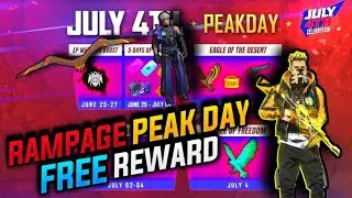 FREE FIRE RAMPAGE PEAK DAY FREE REWARD || RAMPAGE PEAK DAY ALL FREE ALL ITEMS IN FREE FIRE ||