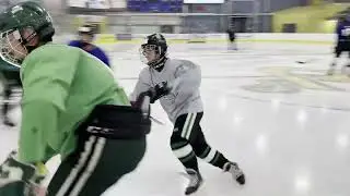 NO GOALIE GAME  1 ON 1 INSIDE   3 ON 3 OUTSIDE