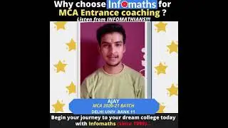 TESTIMONIAL  BY INFOMATHIANS-SUCCESS STORIES| DELHI UNIVERSITY SELECTED |DU RANK-11||MUST WATCH