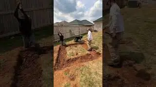 Hand digging footer day 1 #dig #diy #asmr #satisfying #spedup #timelapse #excavator #dirt #work