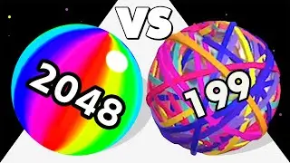 RUBBERBALL RUNNER /vs BALL RUN 2048 &infin; ASMR Gameplay Android iOS &bull; Ball Run 3D Merge Math Games