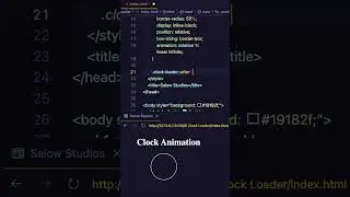 Clock loader Animation HTML and CSS #shorts #coding
