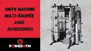 Smith machine multi-&eacute;quip&eacute;e de musculation avec colonne de poids &agrave; charge guid&eacute;e et poulie - Homegym
