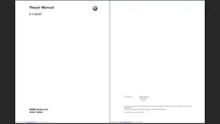 BMW R1150 RT 1999-2005 Service Workshop Repair Manual Download PDF