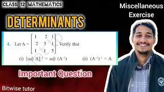 If matrix A [ 1 2 1 2 3 1 1 1 5 ]  Verify that ( adj A ) inverse = adj ( A ) inverse