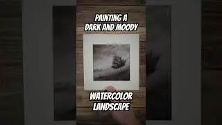 Painting a Dark Moody Landscape in Watercolor #shorts #art #timelapse
