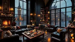 London Coffee Shop Ambience ☕ Rain Sounds & Relaxing Piano Jazz Music for Peaceful Moments