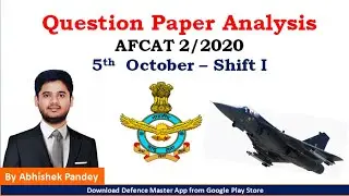 AFCAT Exam Analysis 2020 | AFCAT 5th October Shift 1 2020 | AFCAT 2 2020 Exam Analysis | AFCAT Paper