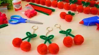 Easy & Cute DIY Cherry Keychain | Fun Pipe Cleaner Craft in 5 Minutes!