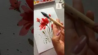painting loose flowers in watercolors #wocol #shorts