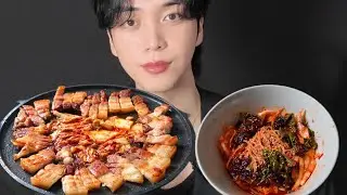 삼겹살🐖과 비빔국수🔥 먹방! Korean BBQ Samgyupsal and Bibim Noodles Mukbang