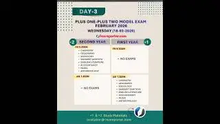 Tomorrow&rsquo;s Model Exam Time Table Plus One & Plus Two