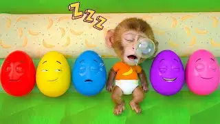 Ten in the Bed 😴| Colorful Eggs| Educational Nursery Rhymes & RooRoo Monkey Kids Songs