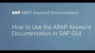 ABAP Keyword Documentation in SAP GUI