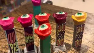 PEZ Психоделический цветок А - все ПЯТЬ цветов (и 4 наклейки)