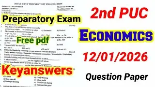 2nd PUC Economics Preparatory Exam 2026 Question Paper Keyanswers 