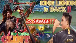 GAMEPLAY CLINT FROM RRQ LEMON - BUILD & EMBLEM FULL DAMAGE - MOBILE LEGENDS
