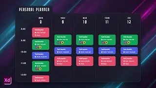 Design a Personal Planner using Stacks and Padding in Adobe XD