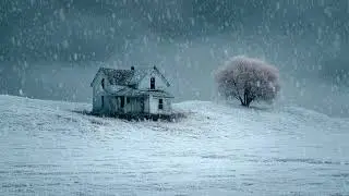 Gentle snowfall during a cold winter night | Cozy ambience sounds for deep sleep and peaceful rest