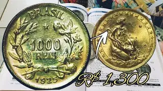 MOEDA 1000 R&Eacute;IS ano 1925 que vale R$ 1300 e pode est&aacute; a&iacute; com voc&ecirc; agora.