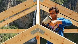 Treehouse on a HIGH CLIFF Above a Waterfall (No Talking ASMR) | 10 Minutes