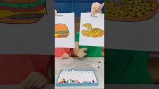 3 Marker Challenge 🍔🍕🌺🌈 #3markerchallenge #drawing #colorchallenge #shorts