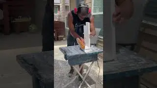 Our First Time Using A Wet Saw To Cut Stone For Our Electric Fireplace Set Up ⚡️🔥 #shorts