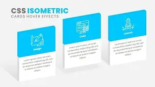 CSS3 Isometric Cards Hover Effects | Html CSS 3D Design