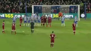 Golazo de tiro libre de Coutinho contra el Brighton