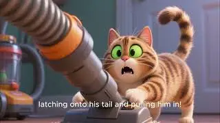 Vacuum Revenge! 🌪️😈  Mr  Whiskers' Daily Oops!