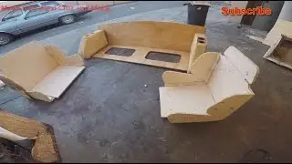 Making Custom  boat  seat from scratch - cutting boat seat wood.