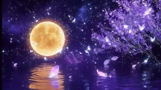 4H Deep Sleep Music | Dark Screen Full Moon Ambience