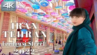 IRAN 2022 - Walking in Tehran Street - Ferdowsi Street 4k خیابان فردوسی تهران