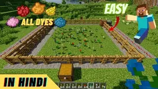 How to make a DYE FARM IN MINECRAFT in HINDI (Easy die farm Tutorial in hindi)
