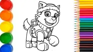 How to draw a Everest from PAW PATROL for kids and addult