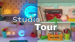 I Made My STUDIO ⁉️*DIY Pegboard * Shelf Decor* Unboxing * | Desk Makeover🎀✨ |@AnikasArtGallery922 