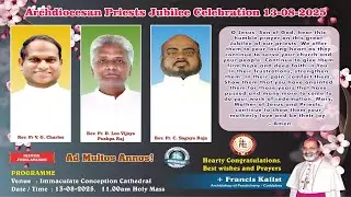 🔴Live - Archdiocesan Priests Jubilee Celebration | Immaculate Conception Cathedral, Puducherry.