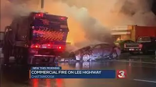 Two injured after crash leads to vehicle fire commercial building fire