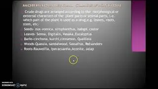 Classification of crude drugs