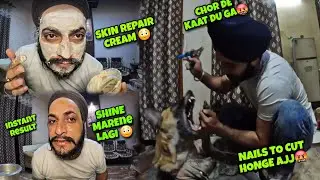 Dabbu ne attack krdiya 🤬how to cut dogs nails 😳new face mask😜 how to remove skin taning after ride  