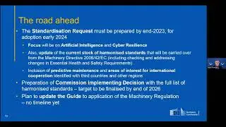 Webinar 'Standardization Request for Machinery Regulation, transition from Directive to Regulation&rsquo;.