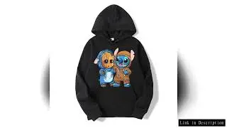 Disney Stitch Men Pullover Cartoon Anime Women Hoodies 2024 New Casual Autumn Winter Couple Oversize