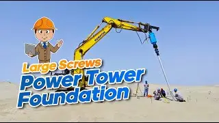 Large bolts serve as foundations for transmission towers&mdash;this is Yichen Helical Pile