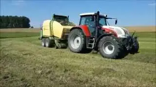 3 Schnitt 2015 Rundballenpressen mit Steyr CVT 6155 und Krone Comprima CF 155 XC